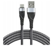 Kabel USB-A - USB-C 1m 3A pleciony szary EVERACTIVE (CBB-1CG)