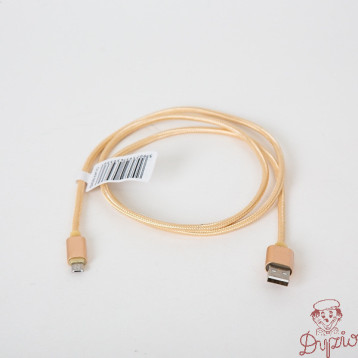 Kabel USB-A - microUSB 1m pleciony złoty OMEGA IGUANA (43933)