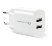 Ładowarka sieciowa 230V EVERACTIVE SC-220 2xUSB-A 12W 2,4A biała