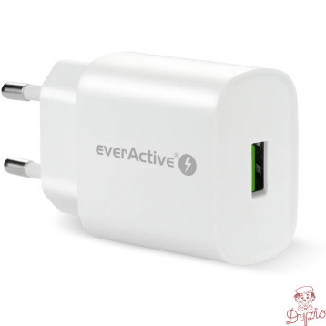 Ładowarka sieciowa 230V EVERACTIVE SC-250Q 1xUSB-A 18W biała