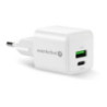 Ładowarka sieciowa 230V EVERACTIVE SC-330Q 1xUSB-A + 1xUSB-C 20W biała