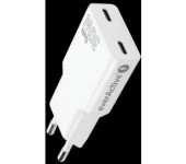 Ładowarka sieciowa 230V EVERACTIVE SC-385Q 2xUSB-C 30W biała