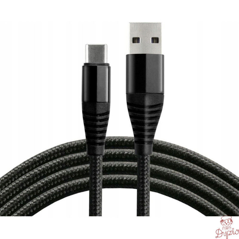 Kabel USB-A - USB-C 1m 5A pleciony czarny EVERACTIVE (CBB-1CHB)