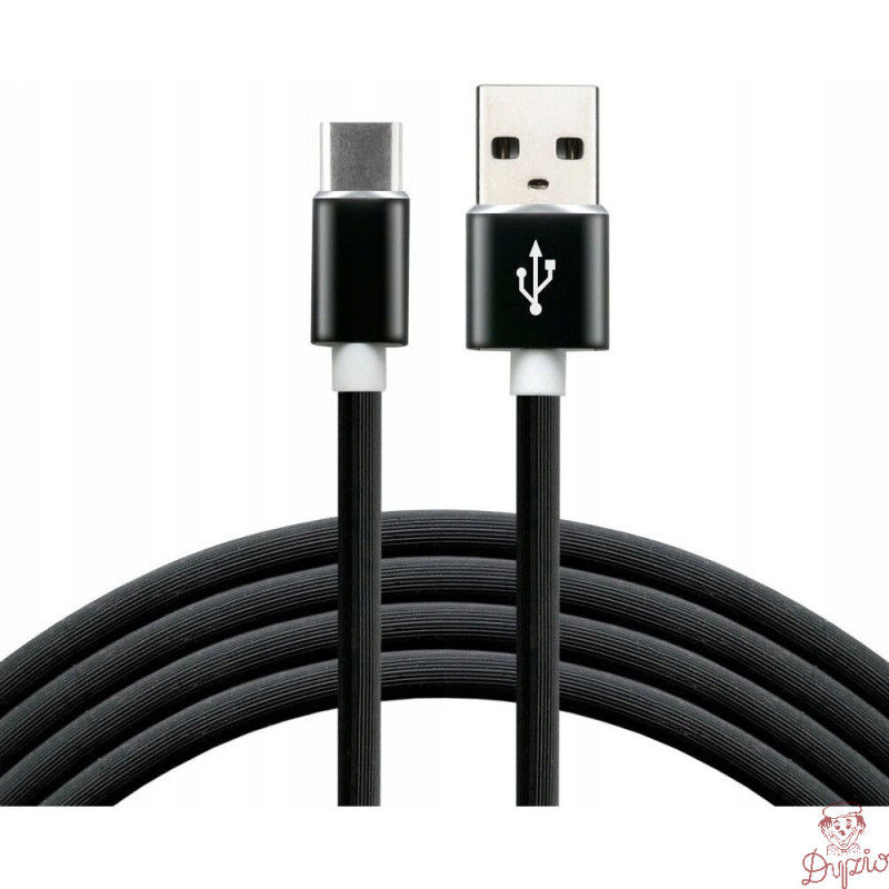 Kabel USB-A - USB-C 1m 3A silikonowy czarny EVERACTIVE (CBS-1CB)
