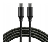 Kabel USB-C - USB-C 1m 5A 100W pleciony czarny EVERACTIVE (CBB-1PD5)