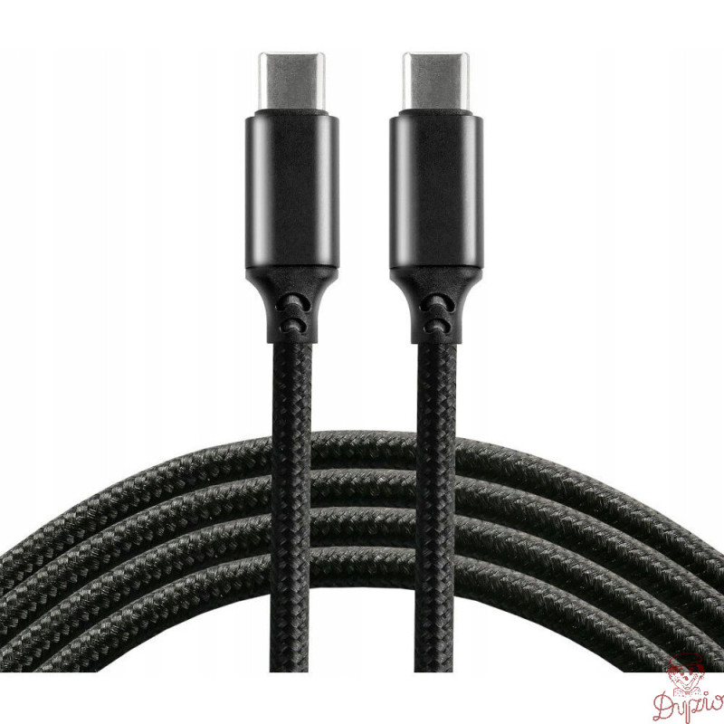Kabel USB-C - USB-C 1m 5A 100W pleciony czarny EVERACTIVE (CBB-1PD5)