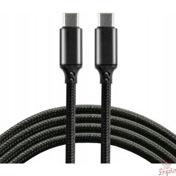 Kabel USB-C - USB-C 1m 5A 100W pleciony czarny EVERACTIVE (CBB-1PD5)