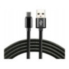 Kabel USB-A - USB-C 0,3m 3A pleciony czarny EVERACTIVE (CBB-0.3CB)