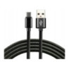 Kabel USB-A - USB-C 1m 3A pleciony czarny EVERACTIVE (CBB-1CB)