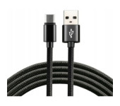 Kabel USB-A - USB-C 1,2m 3A pleciony czarny EVERACTIVE (CBB-1.2CB)