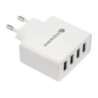 Ładowarka sieciowa 230V EVERACTIVE SC-400 4xUSB 5V 5A 25W biała