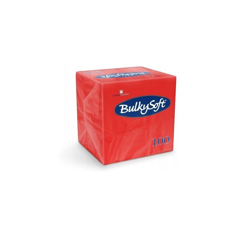 Serwetki BULKYSOFT 24x24mm 2 warstwy (100szt) czerwone