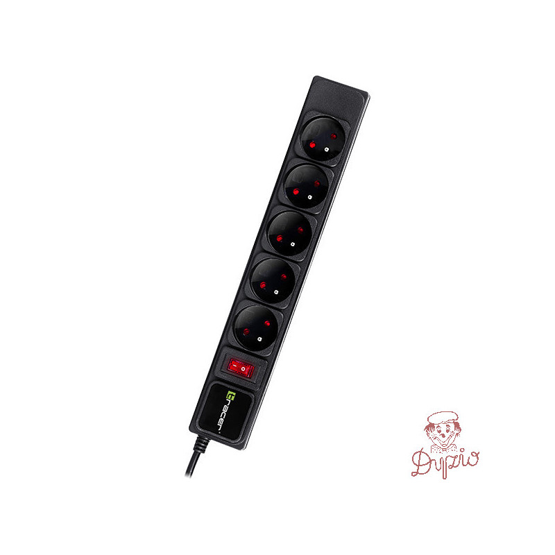 Listwa zasilająca 5g/5m czarna PowerGear TRALIS47138 TRACER