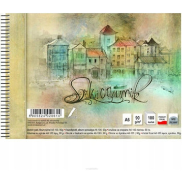 Szkicownik artystyczny A6 100k 90g na spirali KRESKA Szkicownik artystyczny A6 100k 90g na spirali KRESKA