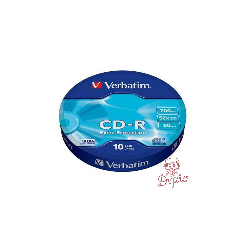 Płyta CD-R 700MB VERBATIM 52x wrap (10) extra protection 43725