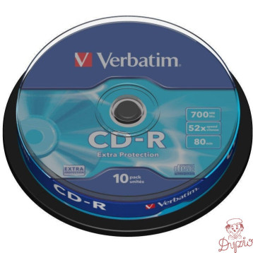 Płyta CD-R 700MB VERBATIM 52x cake (10szt) Extra Protection 43437