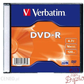 Płyta DVD-R 4,7GB VERBATIM slim 16x Matt Silver 43547