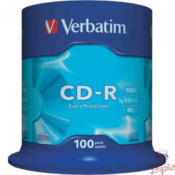Płyta CD-R 700MB VERBATIM 52x cake (100) Extra Protection 43411