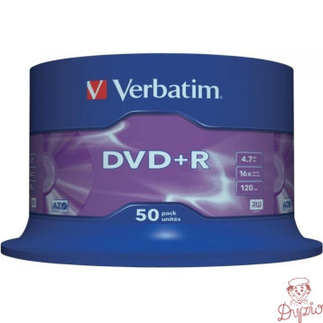 Płyta DVD+R 4,7GB VERBATIM cake (50szt) 16x Matt Silver 43550