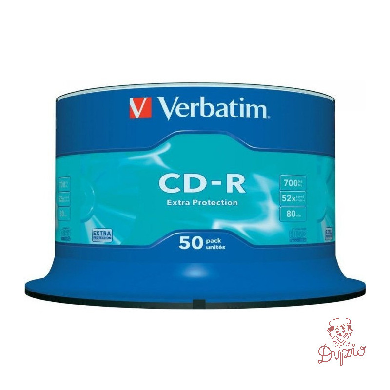 Płyta CD-R 700MB VERBATIM cake (50szt) Extra Protection 43351
