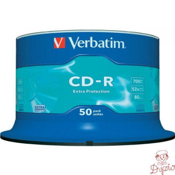 Płyta CD-R 700MB VERBATIM cake (50szt) Extra Protection 43351