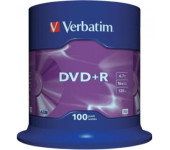 Płyta DVD+R 4,7GB VERBATIM cake (100szt) 16x Matt Silver 43551