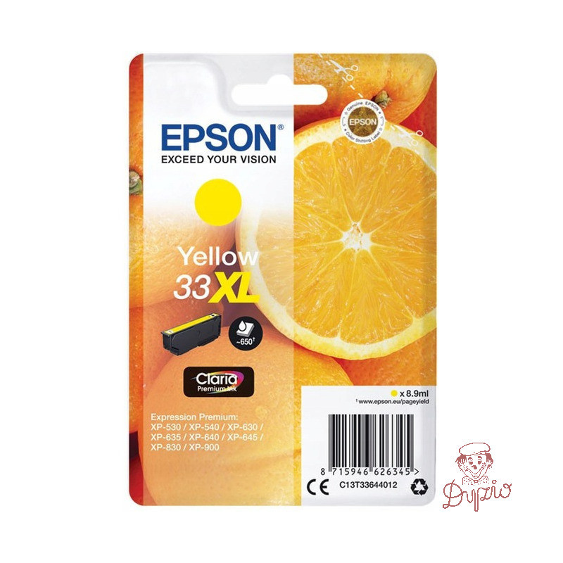 Tusz EPSON (33XL/C13T33644012) żółty 650str
