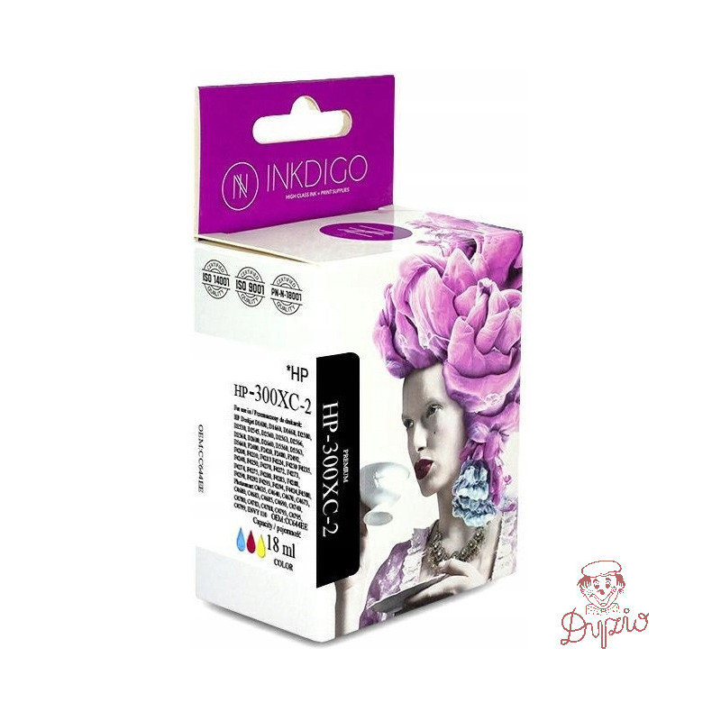 Tusz INKDIGO (HP-300XC-2) kolor 18ml zamiennik HP (300XL/CC644EE)