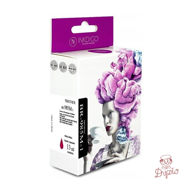 Tusz INKDIGO (BR-985M-1) purpurowy 18ml zamiennik BROTHER (LC985M)