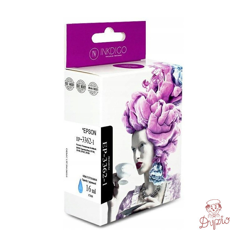 Tusz INKDIGO (EP-3362-1) niebieski 16ml zamiennik EPSON (33XL/C13T33624010)