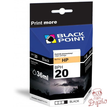 Tusz BLACK POINT (BPH20) czarny 36ml zamiennik HP (20/C6614D) DJ610/615/630/640/656