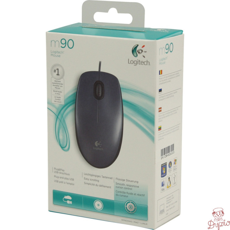 Mysz przewodowa LOGITECH M90 USB czarna 910-001793