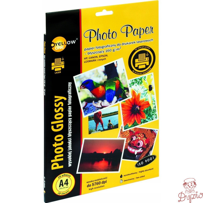 Papier foto YELLOW ONE A4 160g A20 błyszczący laser(L4G160) 150-1377