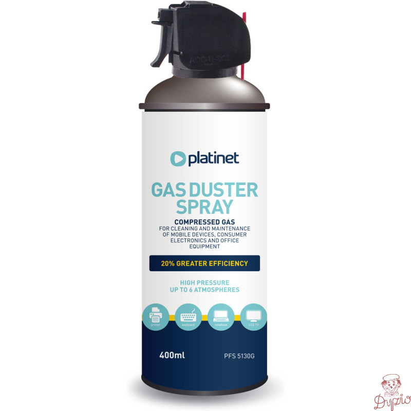 Sprężone powietrze 400ml PLATINET z pistoletem (45084)