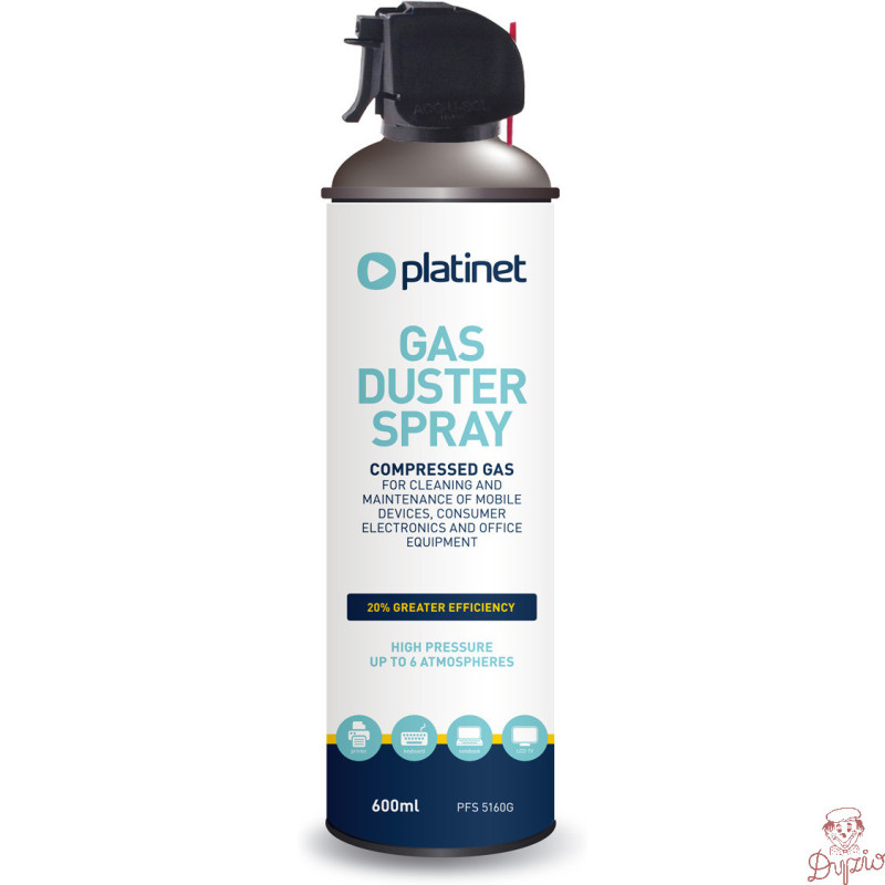 Sprężone powietrze 600ml PLATINET z pistoletem (45085)