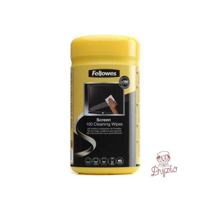 Ściereczki nasączone do ekranu FELLOWES tuba 100szt. 9970330
