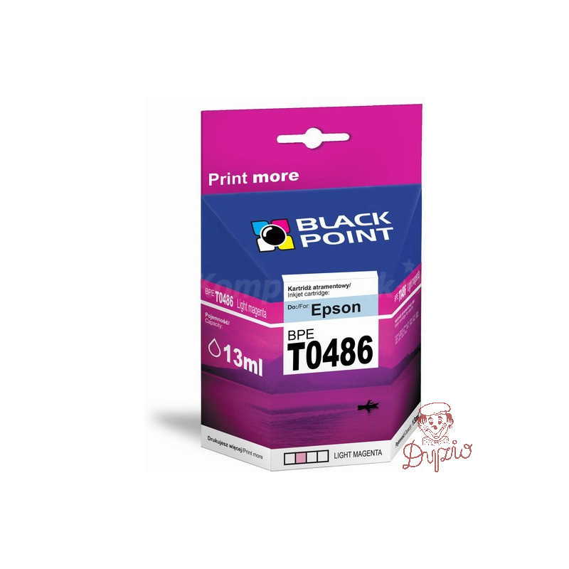 Tusz BLACK POINT (BPET0486LM) jasny purpurowy 13ml zamiennik EPSON (T0486/C13T04864010) R200/220/300