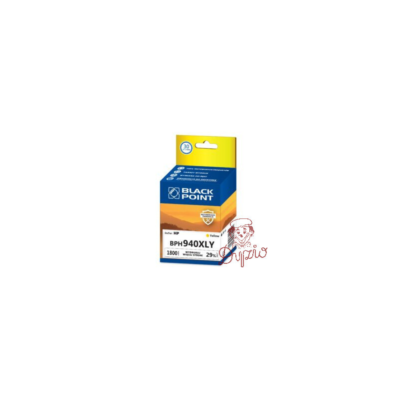 Tusz BLACK POINT (BPH940XLY) żółty 1800str zamiennik HP (940XL/C4909AE)
