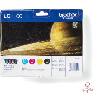 Tusz BROTHER (LC1100VALBP) cza+nie+pur+żół (4szt)