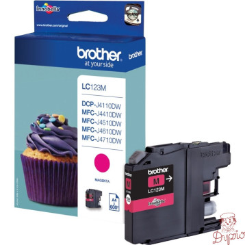 Tusz BROTHER (LC123M) purpurowy 600str