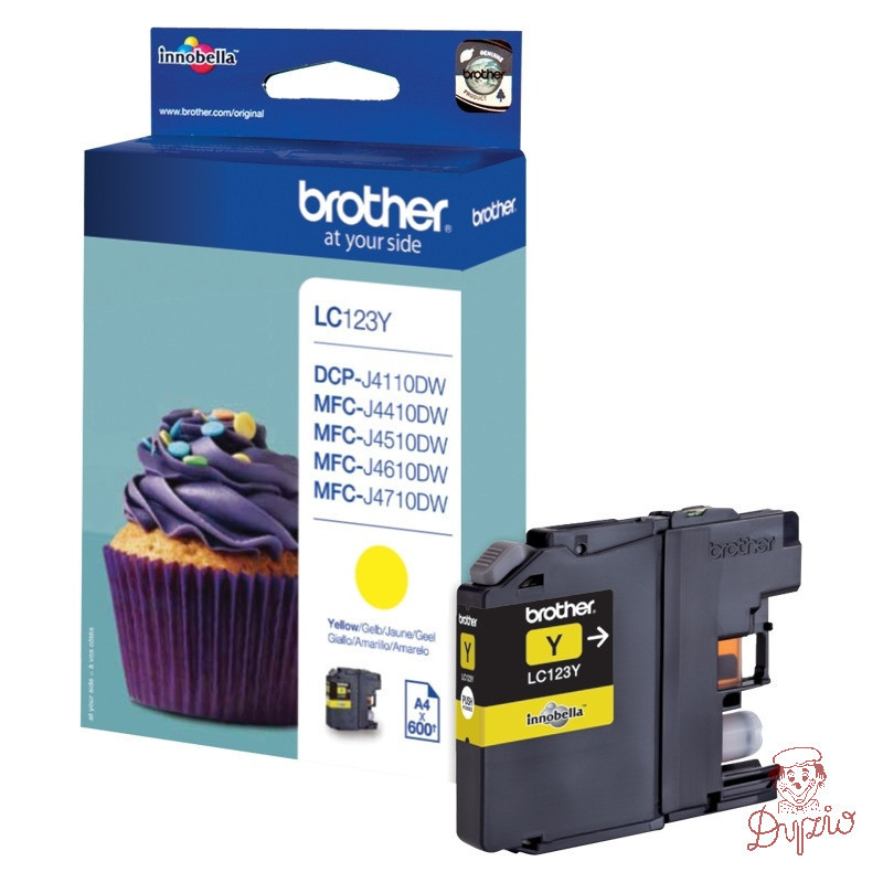 Tusz BROTHER (LC123Y) żółty 600str