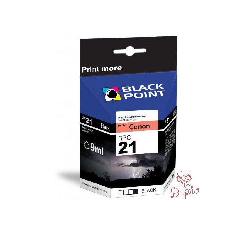 Tusz BLACK POINT (BPC21BK) czarny 130str zamiennik CANON (BCI-21BK) BJC2000/4000/5000