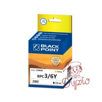 Tusz BLACK POINT (BPC3/6Y) żółty 15ml zamiennik CANON (BCI-3Y/BCI-6Y) BJC3000/6000/i550