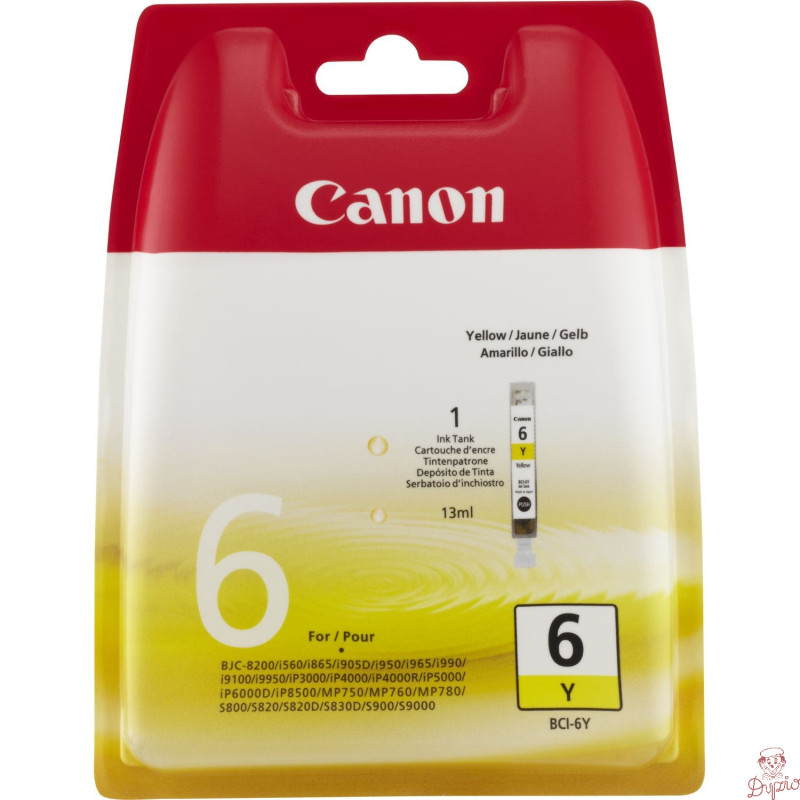Tusz CANON (BCI-6Y/4708A002) żółty 210str IP3000/4000/5000
