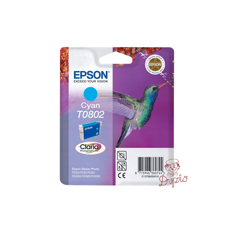 Tusz EPSON (T0802/C13T08024010) niebieski 250str Stylus Photo R265/360