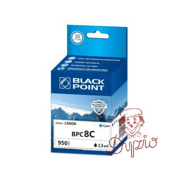 Tusz BLACK POINT (BPC8C) niebieski 1180str zamiennik CANON (CLI-8C/0621B001) IP4200/4300/4500/5200