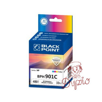 Tusz BLACK POINT (BPH901C) kolor 480str zamiennik HP (901/CC656AE)