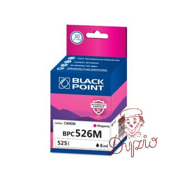 Tusz BLACK POINT (BPC526M) purpurowy 650str zamiennik CANON (CLI-526M/4542B001)