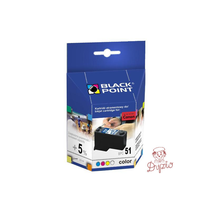 Tusz BLACK POINT (BPC51) kolor 595str zamiennik CANON (CL-51/0618B001) IP2200/6210/6220/MP150/160