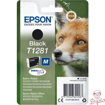 Tusz EPSON (T1281/C13T12814010) czarny 185str S22/SX125/SX425W/BX305F